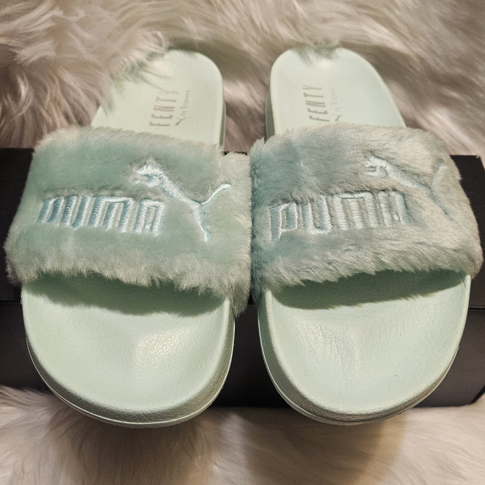 Fenty Puma Slides 'Bay Blue' (Like New Condition)
